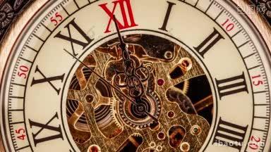 古色古香的时钟表盘近距离复古怀表